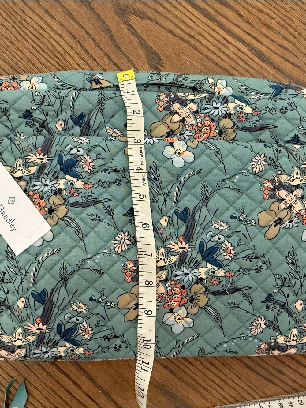 Vera Bradley Teal Floral Quilted laptop case and small cosmetic bag - Picture 5 of 10